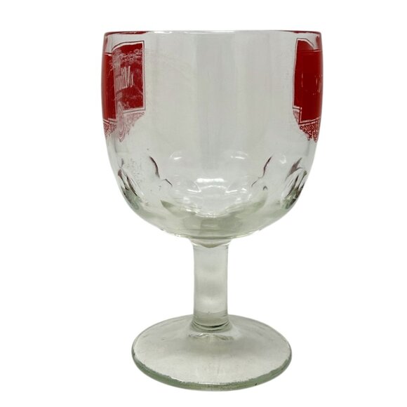 Vtg Old Milwaukee Beer Thumb Print Goblet Red Logo 16 Oz Jos. Schlitz Brewing Co - Picture 9 of 10